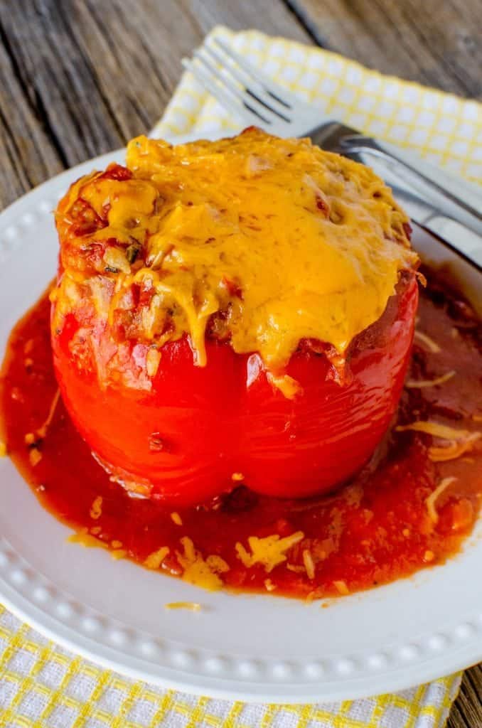 Crock Pot Stuffed Peppers Recipe with Cheese - Tammilee Tips