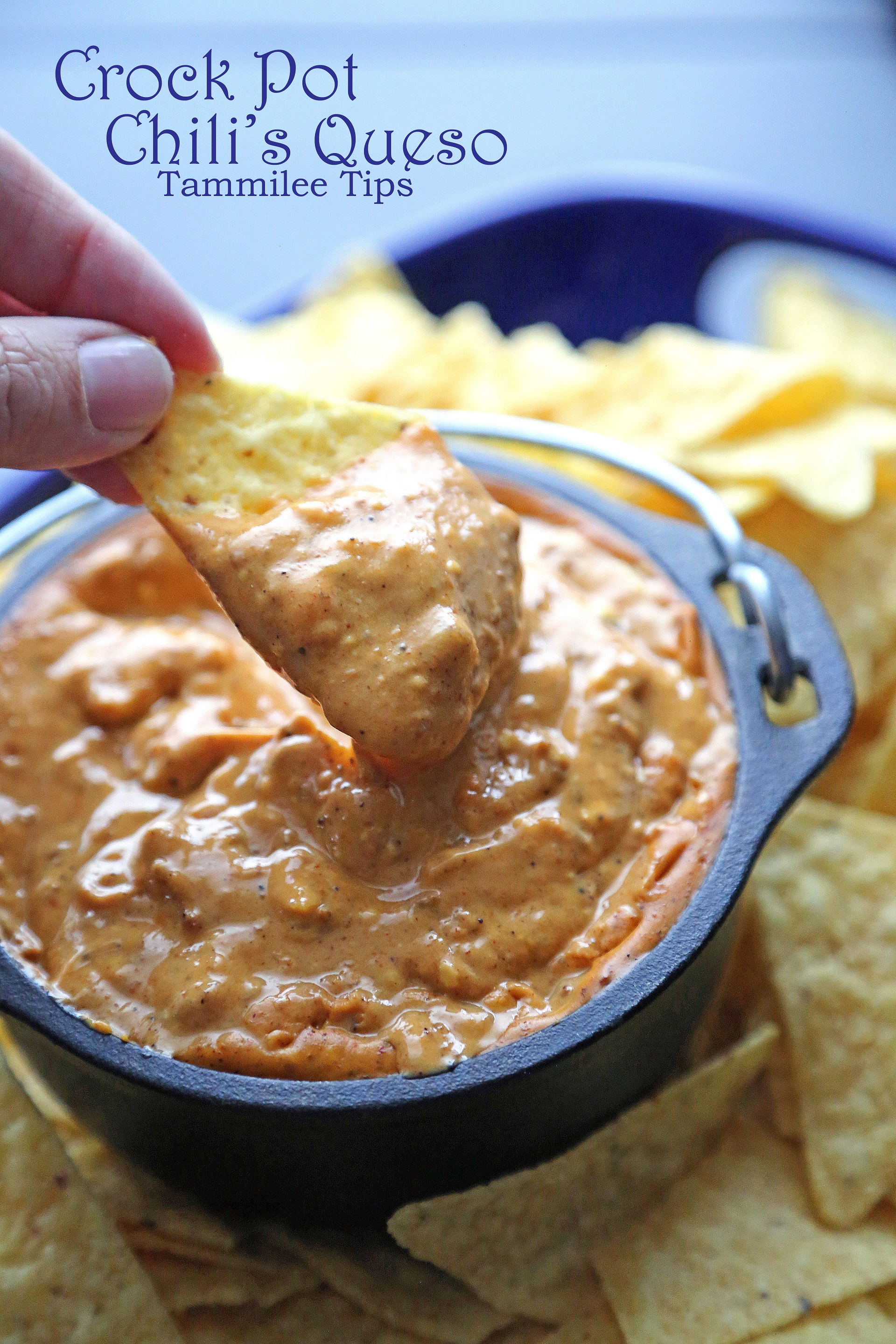 Crock Pot Copy Cat Chilis Queso Recipe - Tammilee Tips