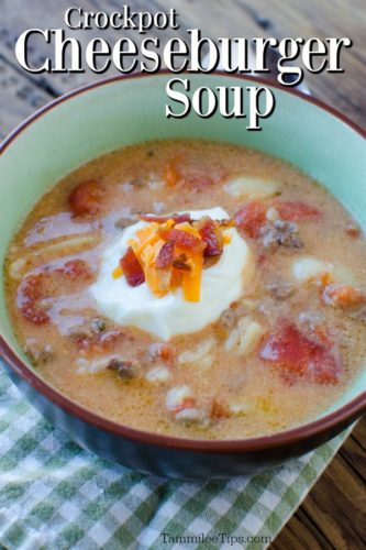 Crock Pot Cheeseburger Soup Recipe - Tammilee Tips