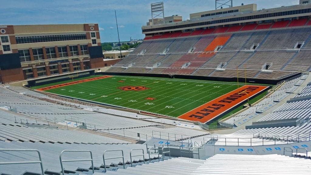 Taking the field at Football 101 at Oklahoma State University in ...