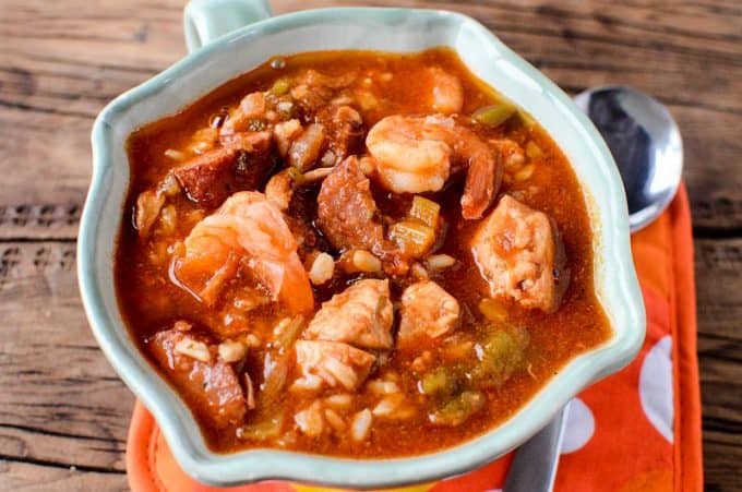 Slow Cooker Crock Pot Gumbo Recipe With Sausage, Chicken, And Shrimp ...