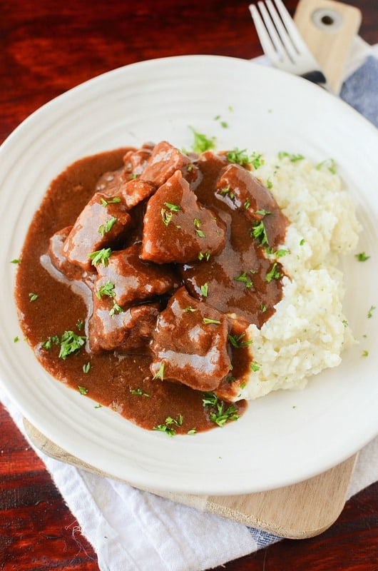 Slow Cooker Crockpot Beef Tips And Gravy Recipe - Tammilee Tips