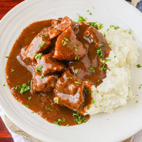 Slow Cooker Crockpot Beef Tips and Gravy Recipe - Tammilee Tips