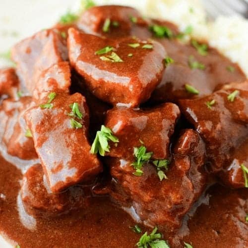 Slow Cooker Crockpot Beef Tips and Gravy Recipe - Tammilee Tips