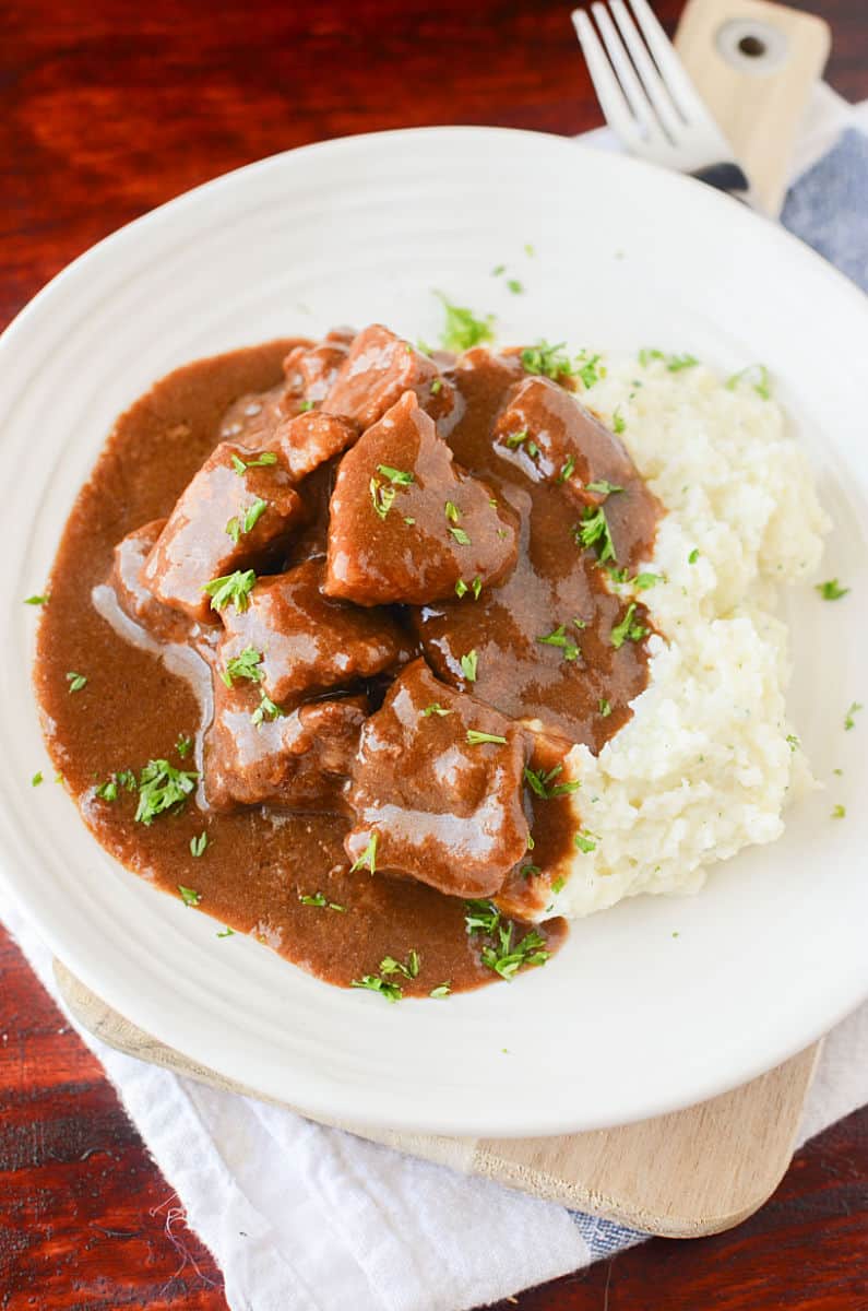 Slow Cooker Crockpot Beef Tips And Gravy Recipe - Tammilee Tips