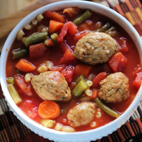 Crock Pot Vegetarian Meatball Soup Recipe!