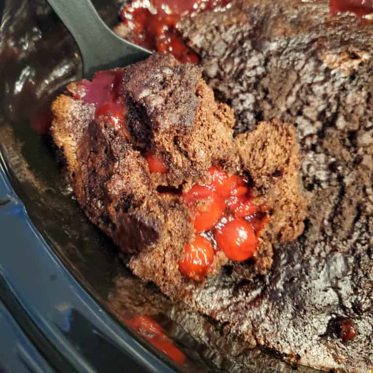 Crock Pot Chocolate Cherry Dump Cake